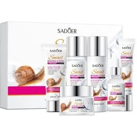 تصویر ست روتین پوستی ضد پیری کلاژن و ترمیم کننده عصاره حلزون سادور SADOER SNAIL REORGANIZE COLLAGEN ANTI AGING 