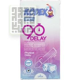 تصویر کاندوم تاخیری 90 دقیقه مدل 90 DELAY کدکس 10 عددی Kodex Delay 90 condoms 10 Pcs