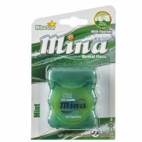 تصویر نخ دندان نازک مینا با اسانس نعنا 50 متر Mina Waxed Extremely Thin Dental Floss 50 m