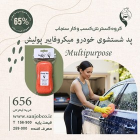 تصویر پد شستشوی خودرو میکروفایبر پولیشی سنجاب 