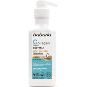 تصویر لوسیون بدن کلاژن باباریا babaria با خاصیت جوانسازی و لیفت پوست حجم 500 میل Babaria Vegan Collagen Body Milk 500ml 