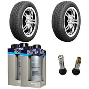 تصویر دو حلقه لاستیک بارز 165/65R13 با اکتان پرشیا ساین و والف 