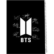 تصویر دفتر مشق 100 برگ سیمی طرح گروه موسیقی بی تی اس کد bts 6 