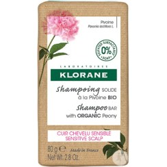 تصویر شامپو خشک تسکین دهنده و ضد تحریک کلوران klorane مدل گل صد تومانی shampoo bar with peony 80g اصل خرید فرانسه 