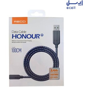 تصویر کابل USB به لایتنینگ رسی مدل RTC-N23L یک متری Recci Data Cable Honour Lightning 100cm RTC-N23L