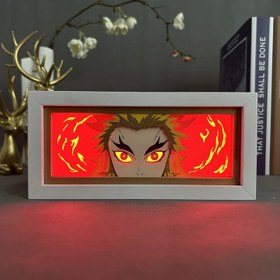 تصویر تابلو لایت باکس انیمه ای رنگوکو | Demon Slayer Rengoku Light Box 