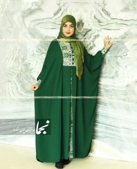 تصویر عبا عیدانه کرپ الیزه مدل رز سایز ۴۸-۵۴ سبز 