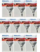 تصویر لامپ 10 قطعه 250W مادون قرمز گرمایش حیوانات و فیزیوتراپی چراغ فیلیپس Philips 