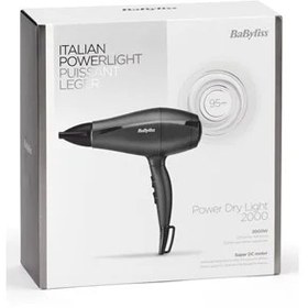 تصویر سشوار مو بابلیس BaByliss مدل 5910SDE سشوار BaByliss Power light 2000، خشک کن 2000 واتی سبک و قدرتمند با زمان خشک شدن سریع، 2 کنترل گرما و 2 سرعت، کارکرد آسان و تنظیمات کارآمد و قابل تنظیم، 5910SDE (مشکی)