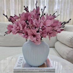 تصویر گل مصنوعی بوته آلستر یاسی ۲۰ گل 