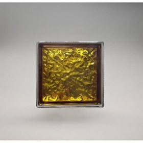 تصویر بلوک شیشه ای کاوه مدل چکشی زرد 