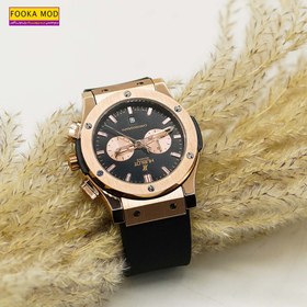 تصویر ساعت مردانه هابلوت سه موتوره مشکی - HUBLOT 