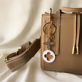 تصویر جاکلیدی و آویز کیف طرح گل نگین دار مدل 32 