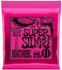 تصویر سیم گیتار الکتریک ارنییبال مدل سوپر اسلینکی Super slinky (Ernie Ball)