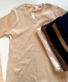 تصویر بلوز یقه هفت - کرم ۲عدد 