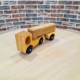 تصویر کامیون کمپرسی چوبی Wooden dump truck