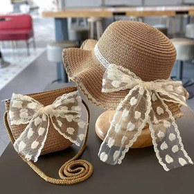 تصویر ست کیف و کلاه دانتل 