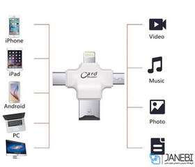 تصویر او تی جی کارتخوان کوتتسی Coteetci iUSB 4 In 1 Card Reader CS5125 