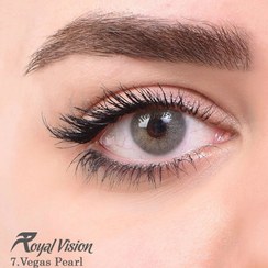 تصویر لنز رنگی رویال ویژن شماره ۷ مدل Vegas Pearl رنگ یخی خاکستری روشن 