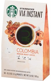 تصویر قهوه فوری کلمبیا استارباکس (بدون شکر) بسته 12 عددی 