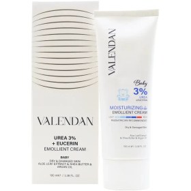 تصویر کرم نرم کننده اوره 3 % و اوسرین نوزادان ولندان 100 میلی لیتر valendan urea 3 % and eucerin emollient cream 100 ml