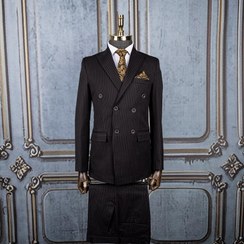 تصویر کت و شلوار مردانه مشکی دیپلمات دبل برست عالیجناب 