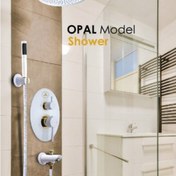 تصویر حمام توکار قهرمان مدل اوپال سفید طلایی -تیپ4 