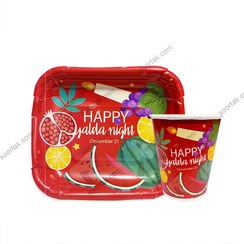 تصویر پیش دستی و لیوان تم شب یلدا Yalda night مدل STY320 