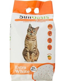 تصویر خاک گربه چسبنده با رایحه پرتقالی سان اوسیس 10 لیتر برند sun oasis Sun Oasis Clumping Cat Litter Orange Scented 10 L