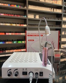 تصویر دستگاه مانیکور 4 کاره BQ_608 سوهان برقی، یووی، فن زیردست و پد زیر دستی UV یو وی 4 in 1nail machine UV-LED Fan Pad Emery board