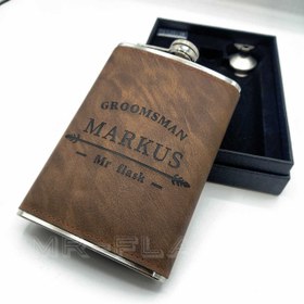 تصویر هیپ فلاسک چرم 