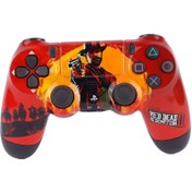 تصویر دسته بازی بی سیم سونی DualShock 4 طرح Red Dead 2 