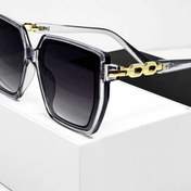 تصویر عینک آفتابی زنانه مربعی شفاف با دسته طلایی - مدل جدید2025 