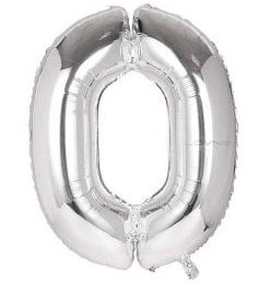 تصویر بادکنک فویلی عدد 0 