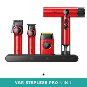 تصویر ست ماشین اصلاح حرفه‌ای وی جی آر مدل VGR-STEBLRES PRO 4in1 