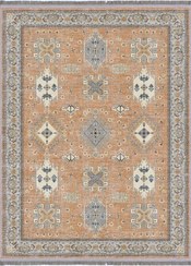 تصویر فرش ماشینی مدما مدل البرز طرح وینتیج رنگ نارنجی قابل شستشو در لباسشویی Modema vintage carpet | two layers & laundry washable