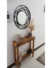 تصویر کنسول چوبی روستیک دکور مدل H1 Wooden console