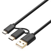 تصویر کابل تبدیل USB به MICRO USB و USB C یوگرین مدل UGREEN US142 طول 1 متر 