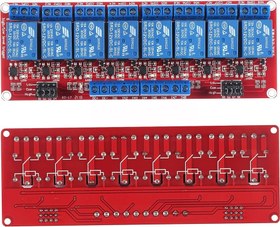 تصویر ماژول رله 8 کانال 12V (برد قرمز) 8 channel 12v relay module red board