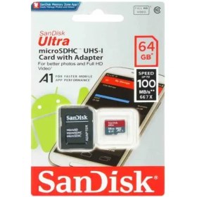 تصویر کارت حافظه MicroSDHC سن دیسک ۶۴ گیگابایت مدل Ultra A1 UHS-I 