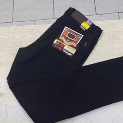 تصویر شلوار لی مردانه راسته و فاق بلند سایز ۴۸ تا ۶۰ مشکی 