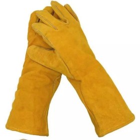 تصویر دستکش ساق بلند جوشکاری چرمی 