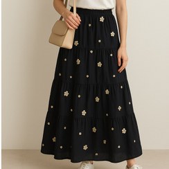 تصویر دامن طرح گل وارداتی 