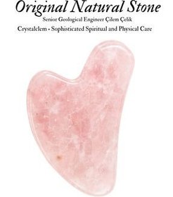 تصویر سنگ ماساژ گواشا رز کوارتز مدل قلبی 