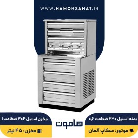 تصویر آبسردکن صنعتی استیل 4 شیر مدل ایستاده 