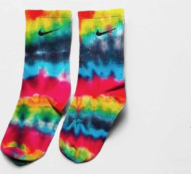 تصویر جوراب نایک پنبه ای تای دای رنگین کمانی - ج Rainbow Tie Dye Sock