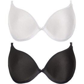 تصویر کاپ سینه مدل عینکی سفید و مشکی و کرم سایز85 (1جفت) - کرم 