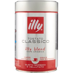 تصویر پودر قهوه ایلی کلاسیکو قرمز مدل فنجان 250 گرمی Illy Classico espresso coffeeroasted 250 gr