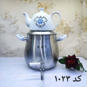 تصویر ست کتری قوری استیل کی اند تی مدل 1023 Rasha seng design teapot kettle set model 1023