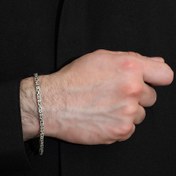 تصویر دستبند نقره سیاه قلم مردانه کرال ES_10416 